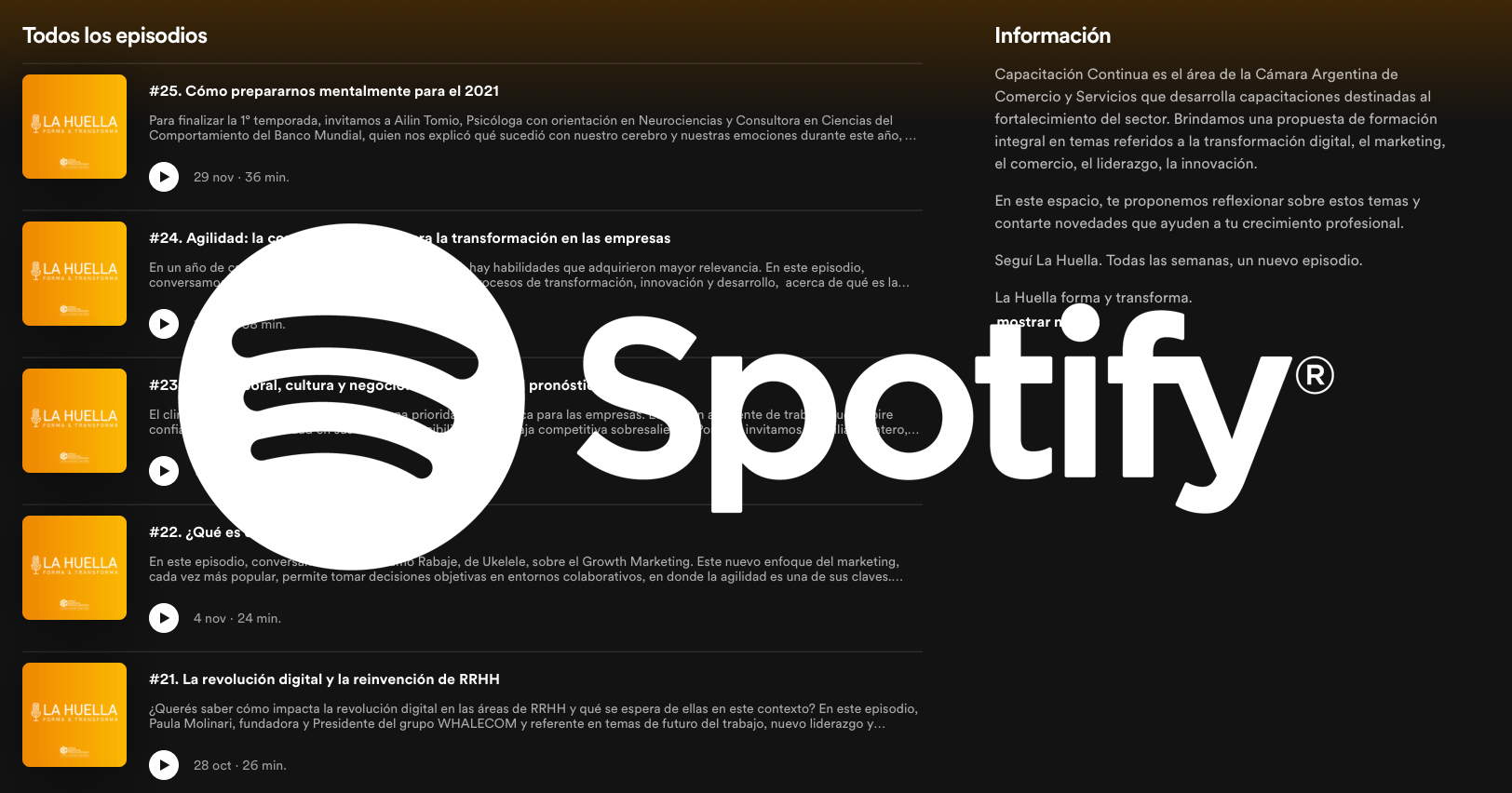 La Huella está en Spotify
